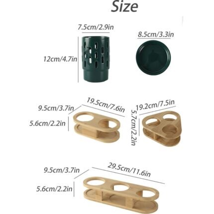 Ceramic Utensils Holder with Drain Pans 6