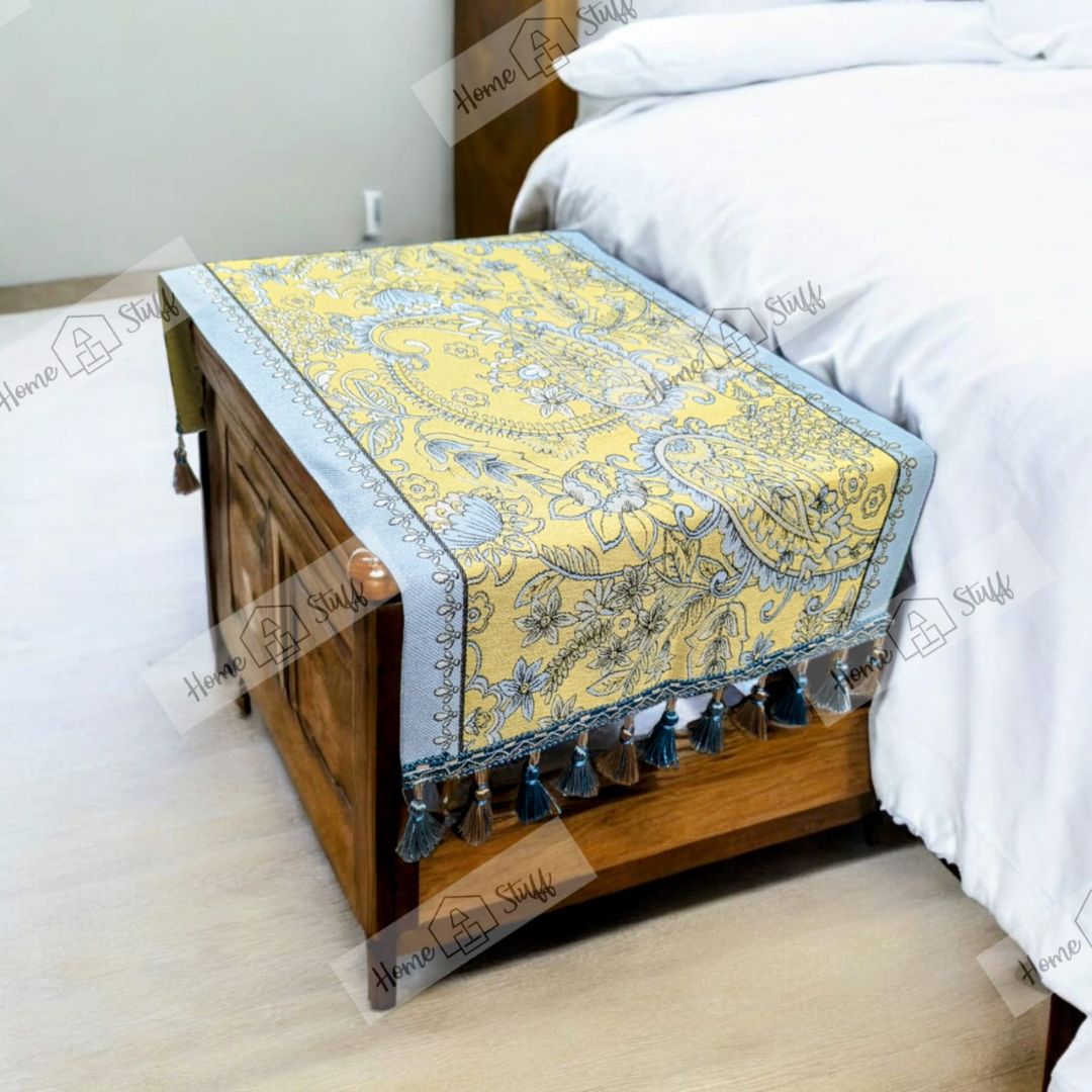 Floral Blossom Jacquard Nightstand Runners Floral Blossom Jacquard Nightstand Runners