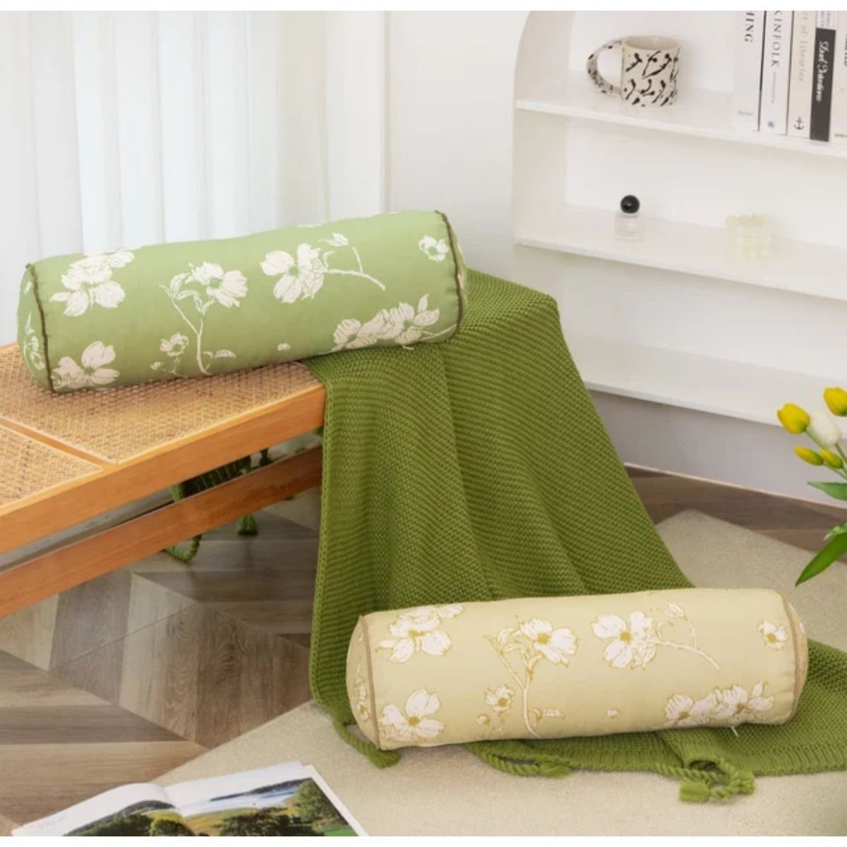 Plain Plant Floral Bolster Pillows 8 Plain Plant Floral Bolster Pillows 8