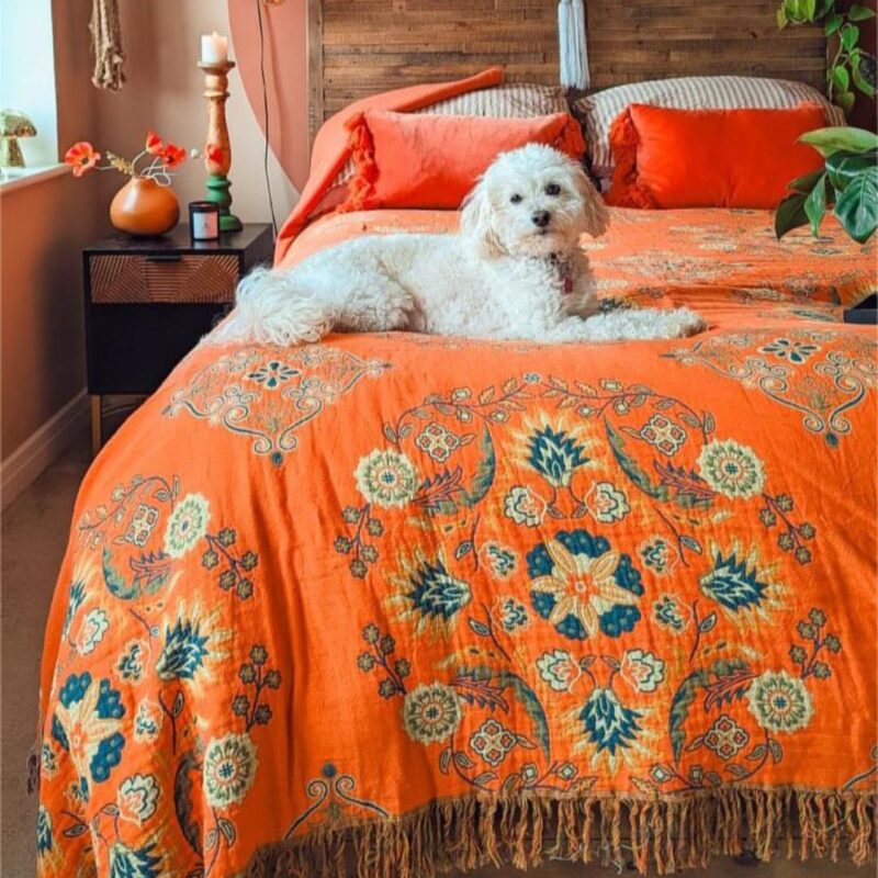 Cotton Floral Boho Jacquard Quilts 17