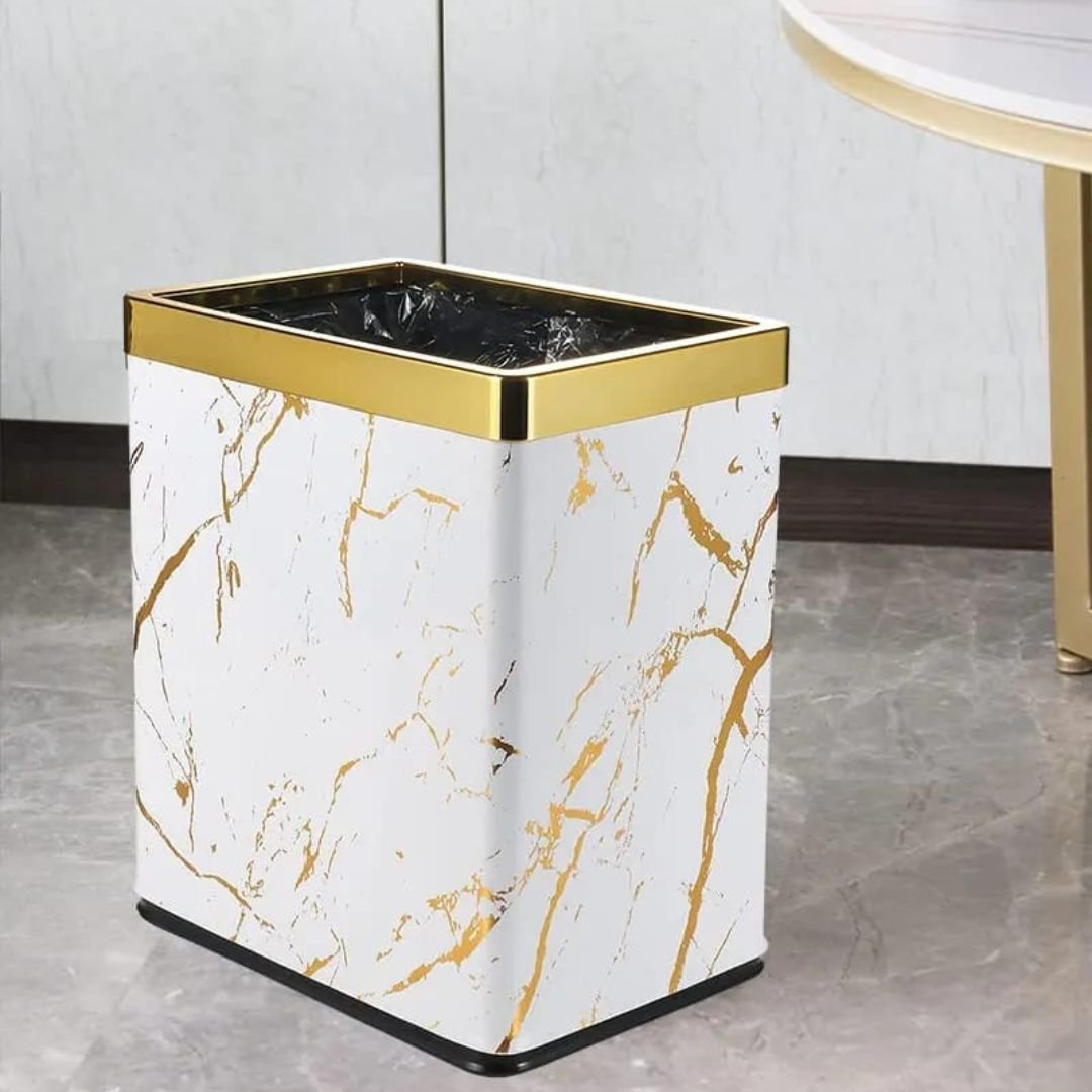 Rectangular Indoor Leather Wrapped Trash Cans 6 Rectangular Indoor Leather Wrapped Trash Cans 6