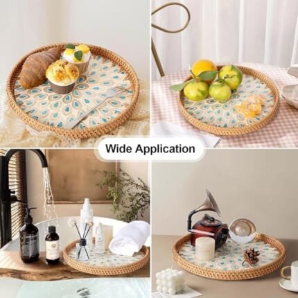 Round Pearl Inlay Rattan Trays homestuffbd13