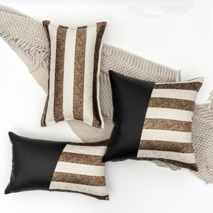 Patterned Leather Cushion Covers 5