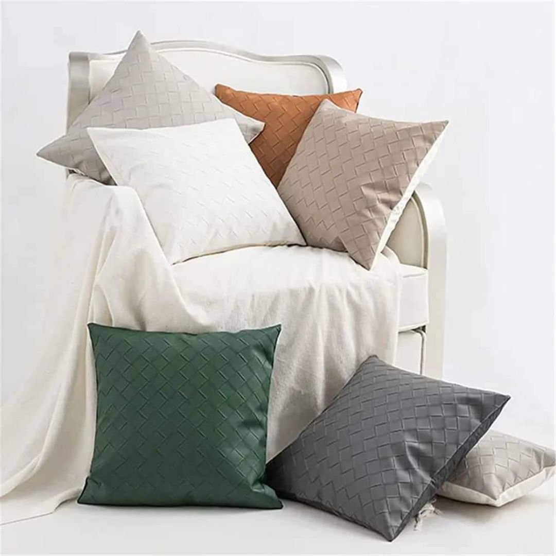 Woven Leather and Soft Velvet Cushion Covers 16 Woven Leather and Soft Velvet Cushion Covers 16