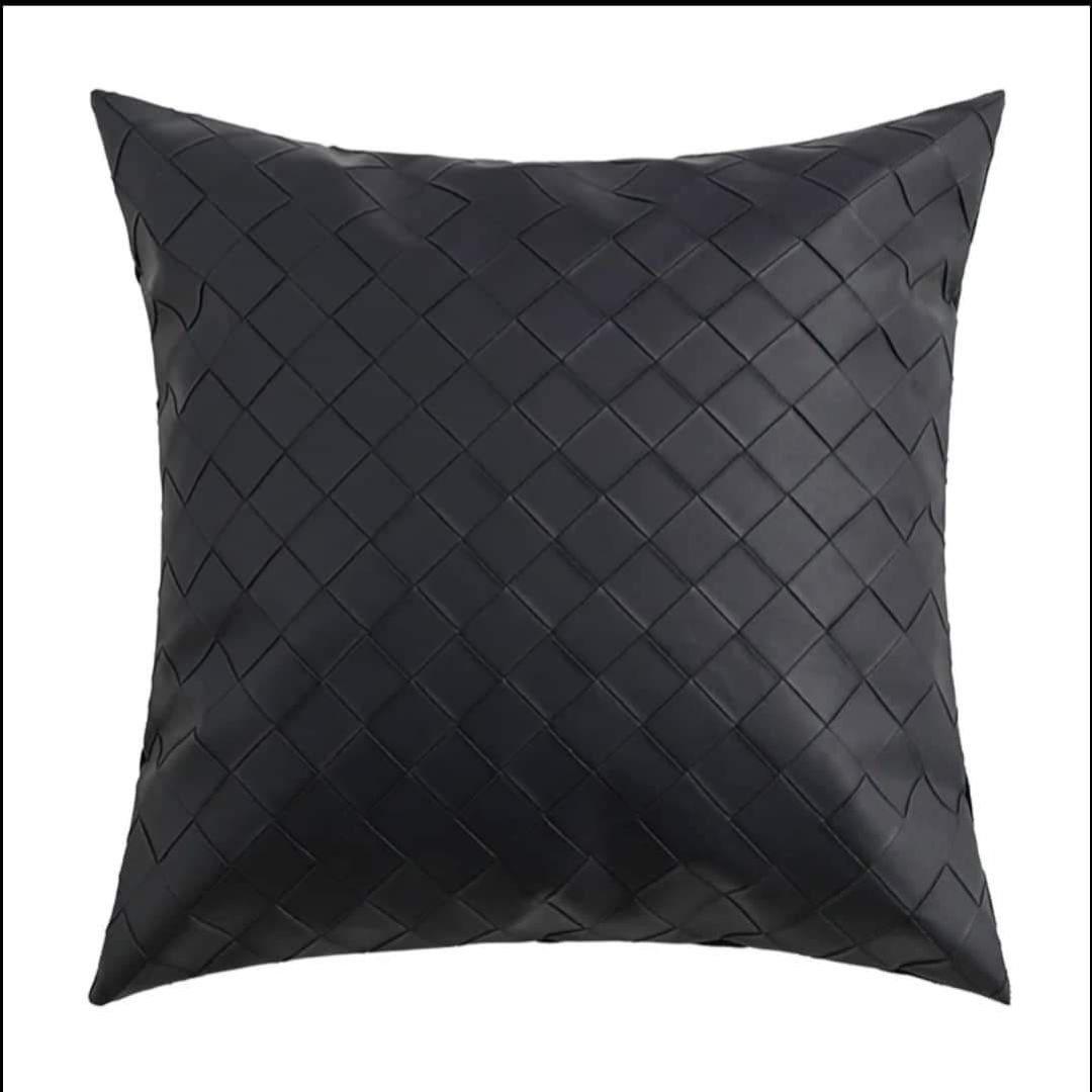 Woven Leather and Soft Velvet Cushion Covers 2 Woven Leather and Soft Velvet Cushion Covers 2
