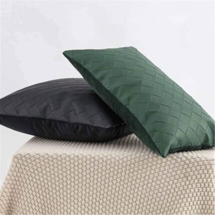 Woven Leather and Soft Velvet Cushion Covers 5