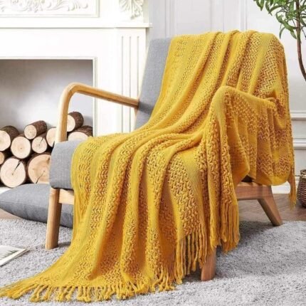 Cable Knit Throw Blanket 1