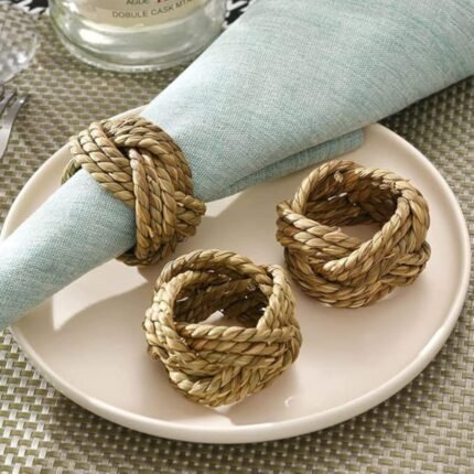 Rustic Woven Rope Napkin Rings