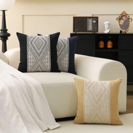 Vintage Diamond Patterned Cushion Covers 6