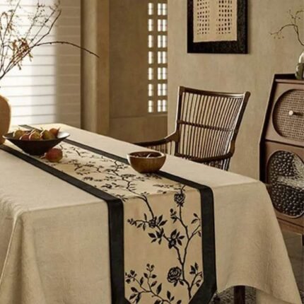 Moonlight Shadow Floral Velvet Table Runner 3