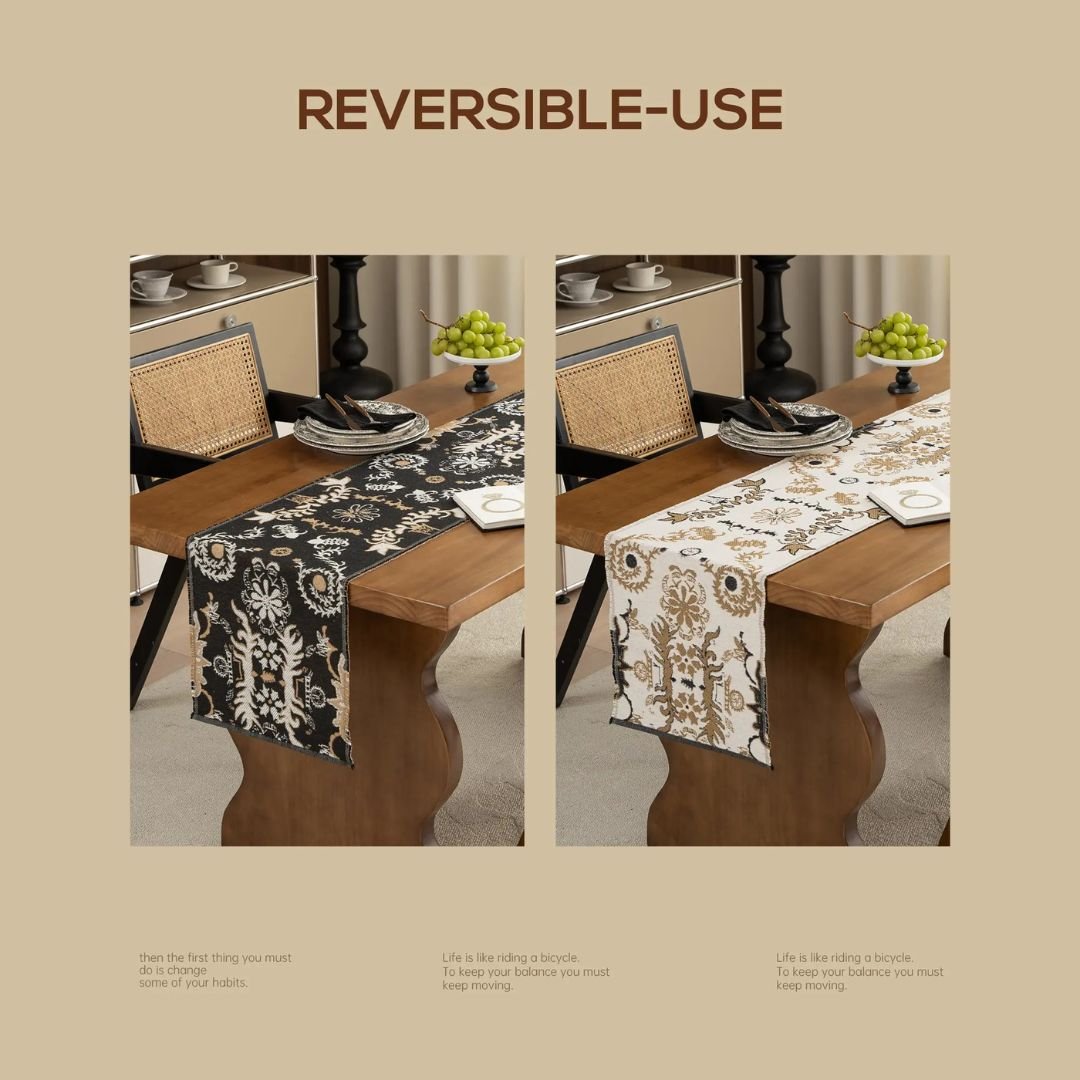 Reversible Yarn dyed Jacquard Table Runner 1 Reversible Yarn dyed Jacquard Table Runner 1
