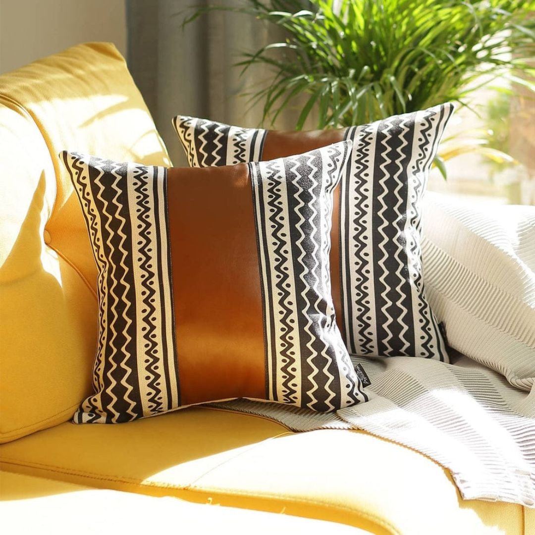 Chevron Decorative Leather Pillow Covers 3 Chevron Decorative Leather Pillow Covers 3