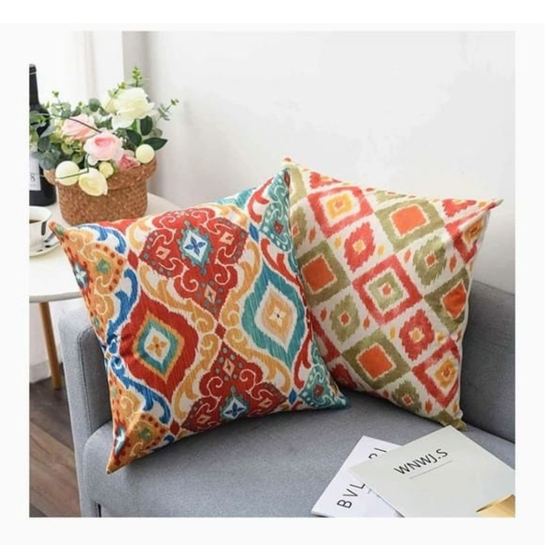 Vibrant Ikat Cushion Covers 2 Vibrant Ikat Cushion Covers 2