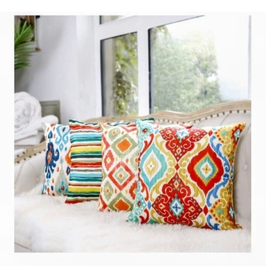 Vibrant Ikat Cushion Covers 3 Vibrant Ikat Cushion Covers 3