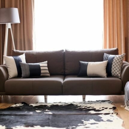 Homestuff Monochrome Charm Leather Cushion Cover 1