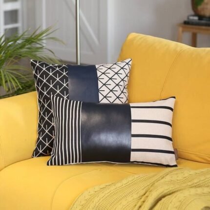 Homestuff Monochrome Charm Leather Cushion Cover 7