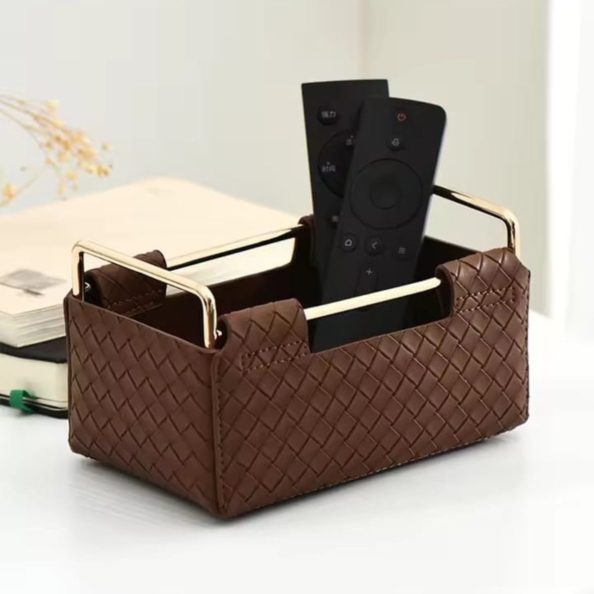 Homestuff Small Leather Urban Weave Leather Basket 3 Homestuff Small Leather Urban Weave Leather Basket 3