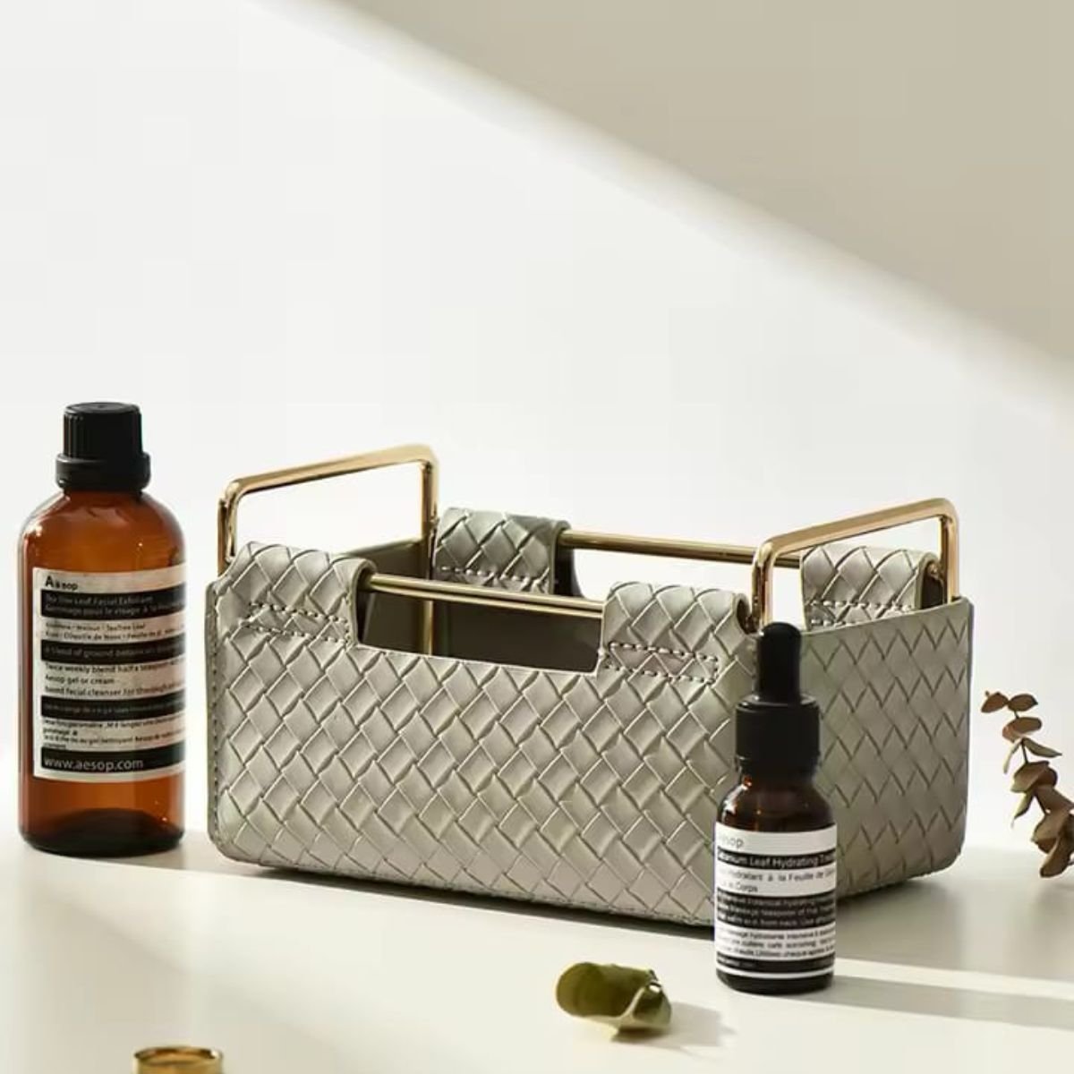 Homestuff Small Urban Weave Leather Basket 2 Homestuff Small Urban Weave Leather Basket 2