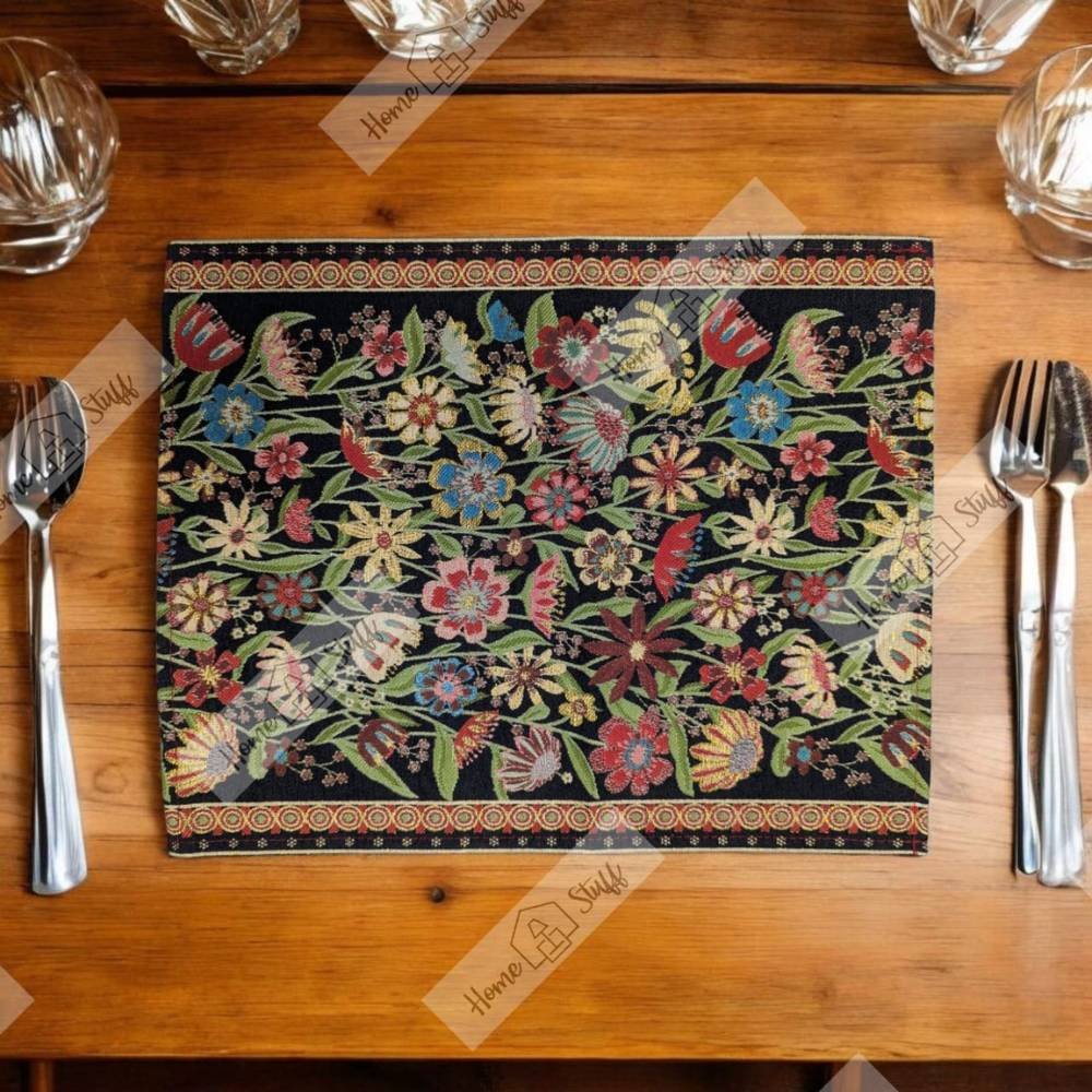 Homestuff Enchanted Garden Jacquard Table Placemats 2 Homestuff Enchanted Garden Jacquard Table Placemats 2