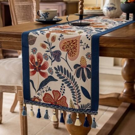 Homestuff Evening Bloomscape Jacquard Table Runner 5