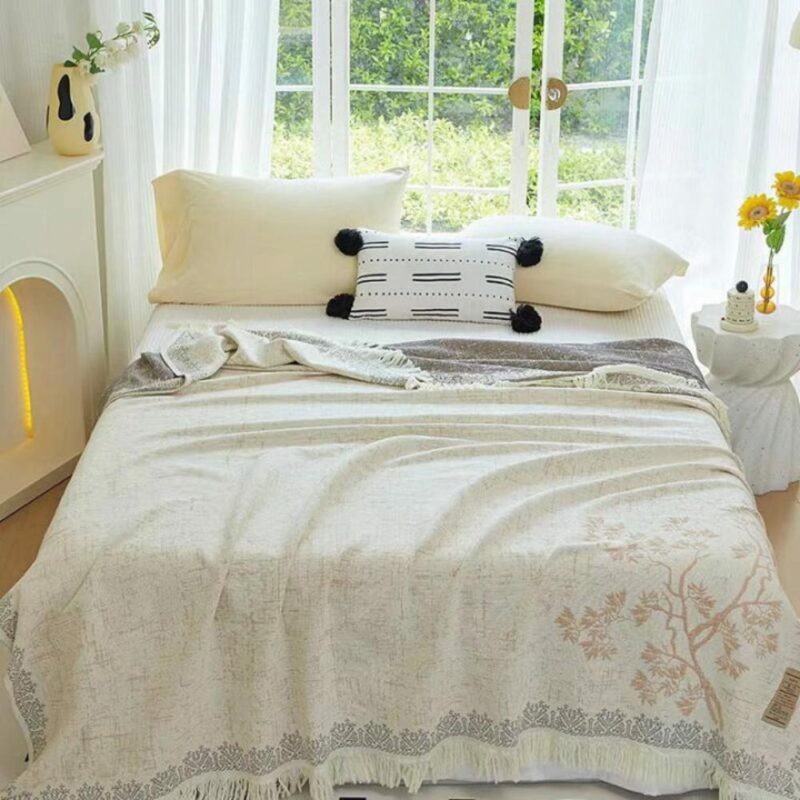 Homestuff Ivory Calm All Season Jacquard Quilt 2
