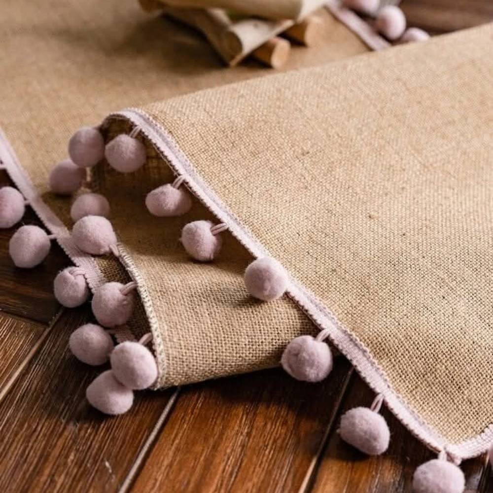 Homestuff Pompom Chic Burlap Table Runner 9 Homestuff Pompom Chic Burlap Table Runner 9