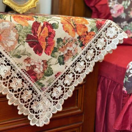 Hoomestuff Victorian Gold Lace Nightstand cover 1