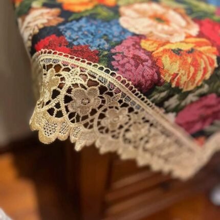 Hoomestuff Victorian Gold Lace Nightstand cover 2