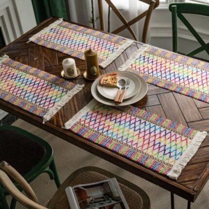 Rainbow Fiesta Weave Table Runner 4