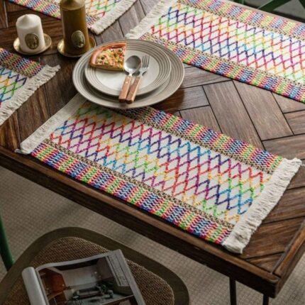 Rainbow Fiesta Weave Table Runner 6
