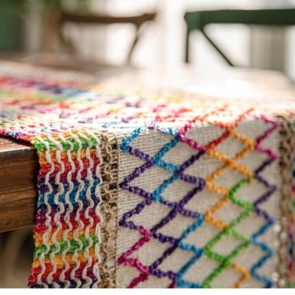 Rainbow Fiesta Weave Table Runner 9
