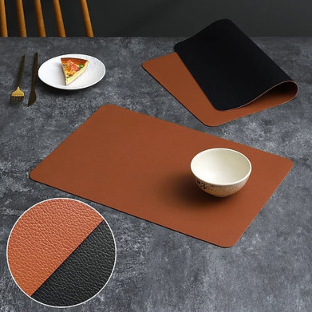Homestuff Rectangular Double Tone Leather Placemats 5 Homestuff Rectangular Double Tone Leather Placemats 5