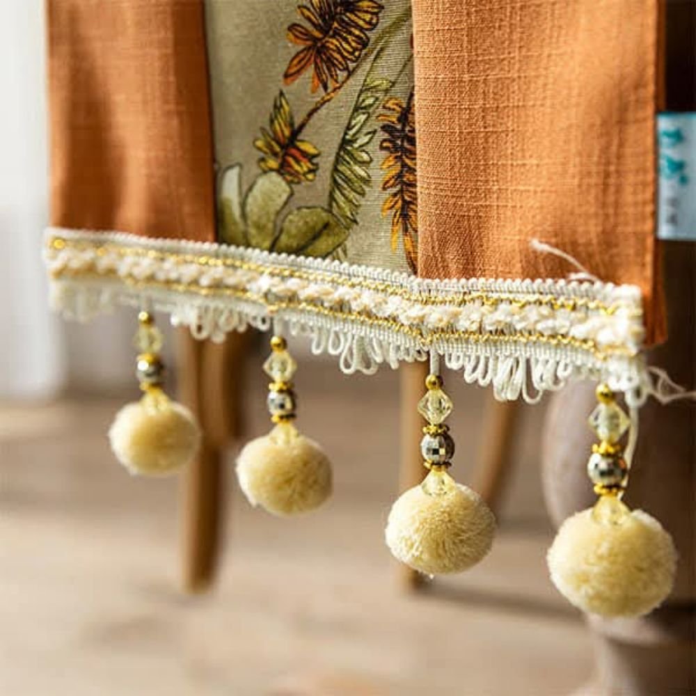 Homestuff Tangerine Grace Pompom Table Runner 3 Homestuff Tangerine Grace Pompom Table Runner 3