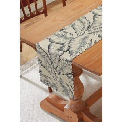 Homestuff Tropical Leaf Scalloped Edge Table Runner 4