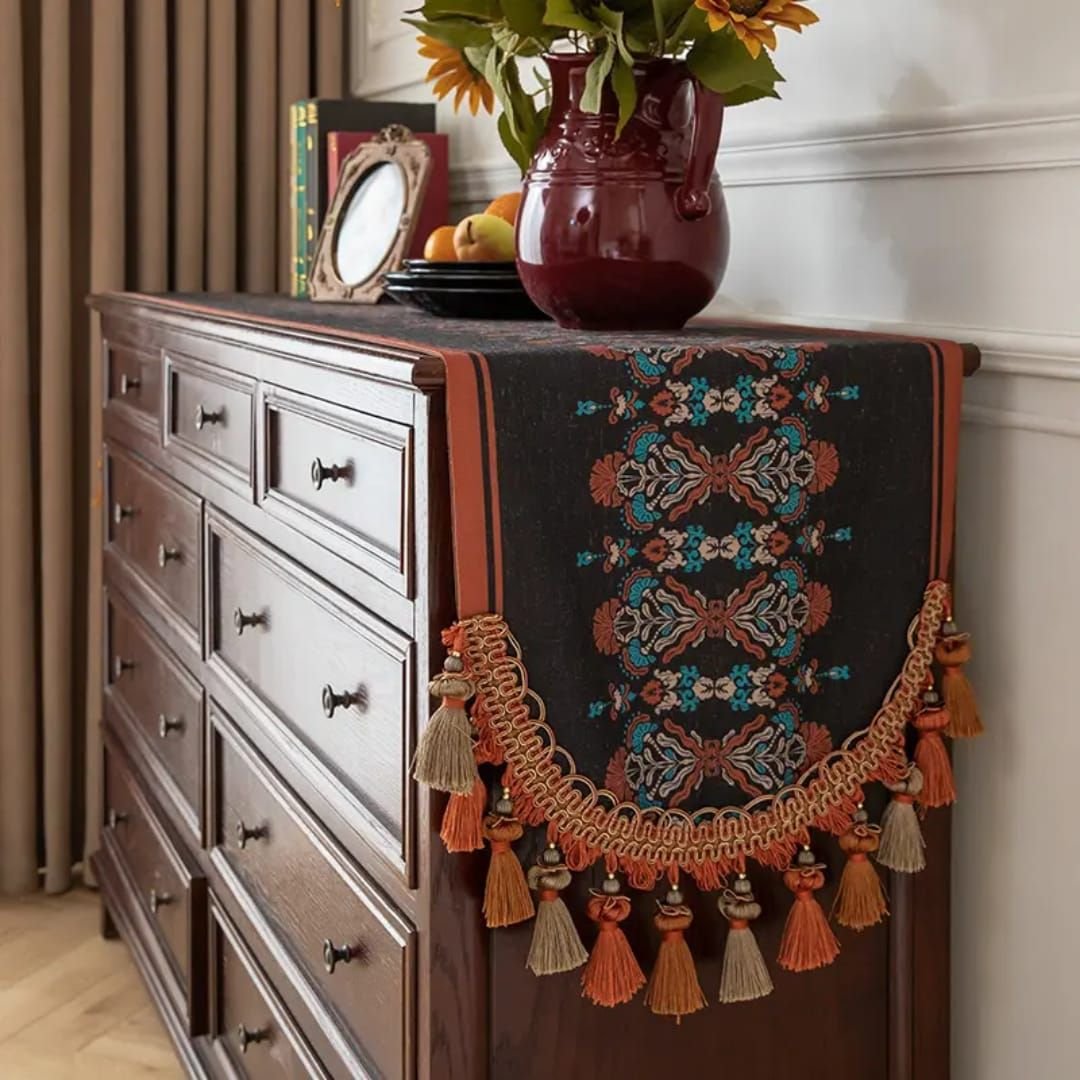 Retro Crownfall Cabinet Table Bed Runner homestuffbd3 Retro Crownfall Cabinet Table Bed Runner homestuffbd3