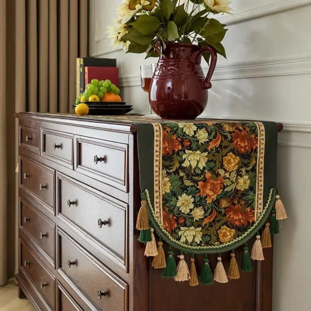 Retro Crownfall Cabinet Table Bed Runner homestuffbd9 Retro Crownfall Cabinet Table Bed Runner homestuffbd9