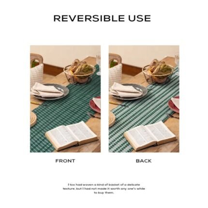 Homestuff Reversible Thick Weave Ribbed Table Runner 9