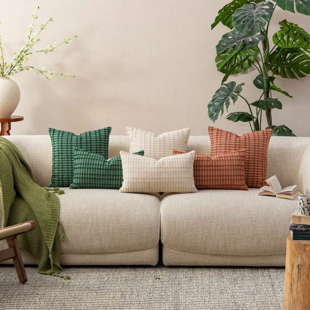 Homestuff Thick Weave Ribbed Cushion Cover 1 Homestuff Thick Weave Ribbed Cushion Cover 1