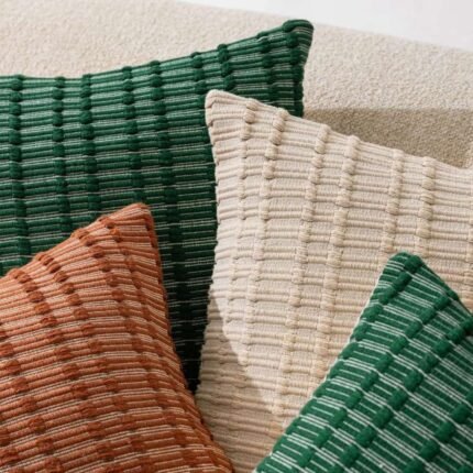 Homestuff Thick Weave Ribbed Cushion Cover 4
