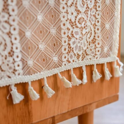 Chic White Lace Bedside Table Cover homestuffbd22
