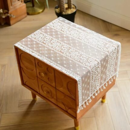 Chic White Lace Bedside Table Cover homestuffbd24