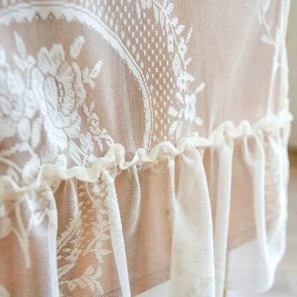 Homestuff Chic White Lace Bedside Table Cover 1