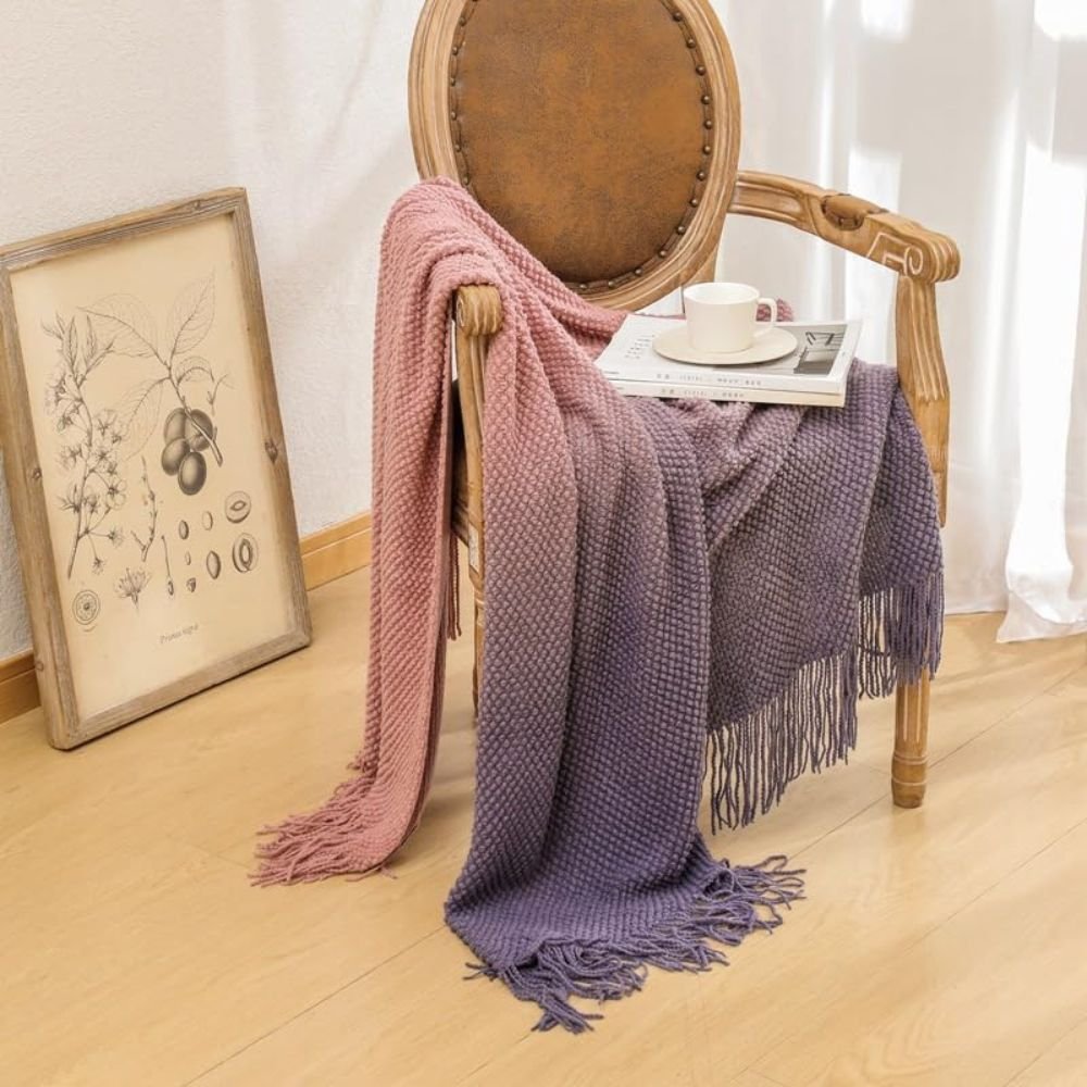 Homestuff Woven Ombre Throw Blanket with Tassels 1 Homestuff Woven Ombre Throw Blanket with Tassels 1