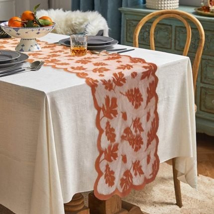Homestuff Autumn Lace Maple Leaf Table Runner 4