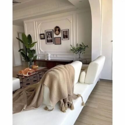 Nordic Style Chunky Braided Tassel Throw Blanket homestuffbd103