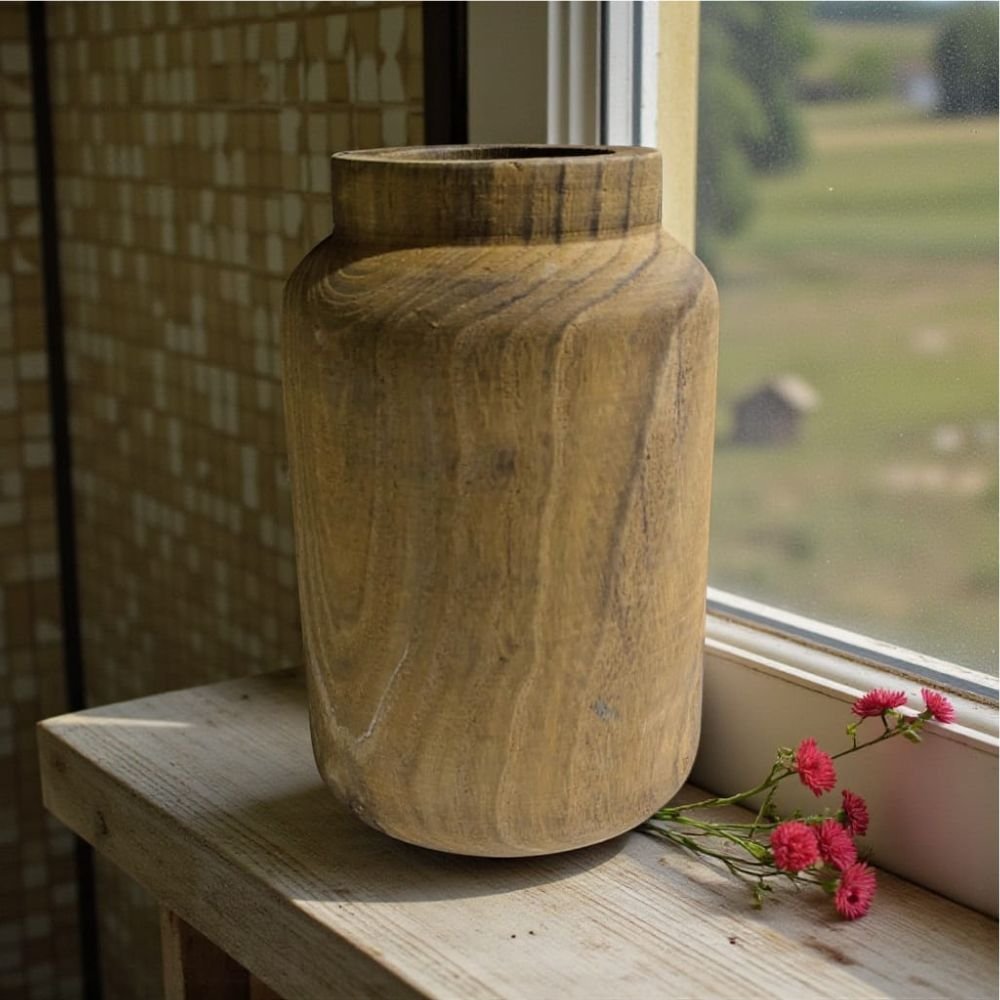 Wabi Sabi Decorative Paulownia Wood Vase Homestuff 3 Wabi Sabi Decorative Paulownia Wood Vase Homestuff 3