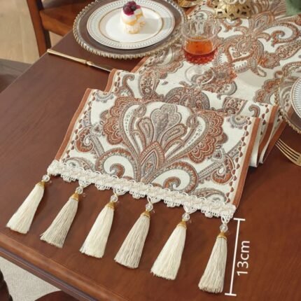 Homnestuffbd Baroque Jacquard Table Cabinet Runner 6