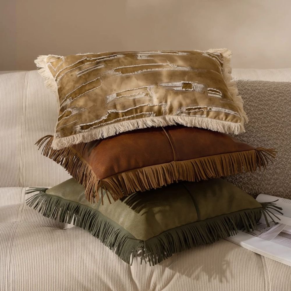 Homestuffbd Desert Boho Leather Rustic Cushion Cover 6 Homestuffbd Desert Boho Leather Rustic Cushion Cover 6