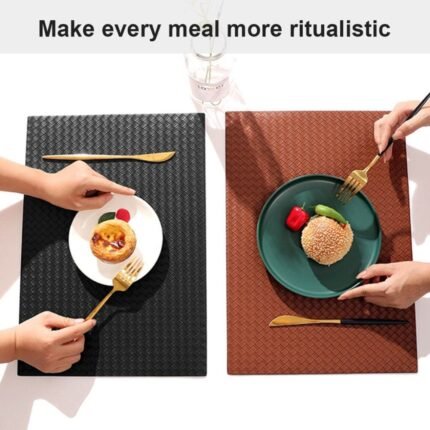 Homestuffbd Embossed Basket Weave Placemats 8