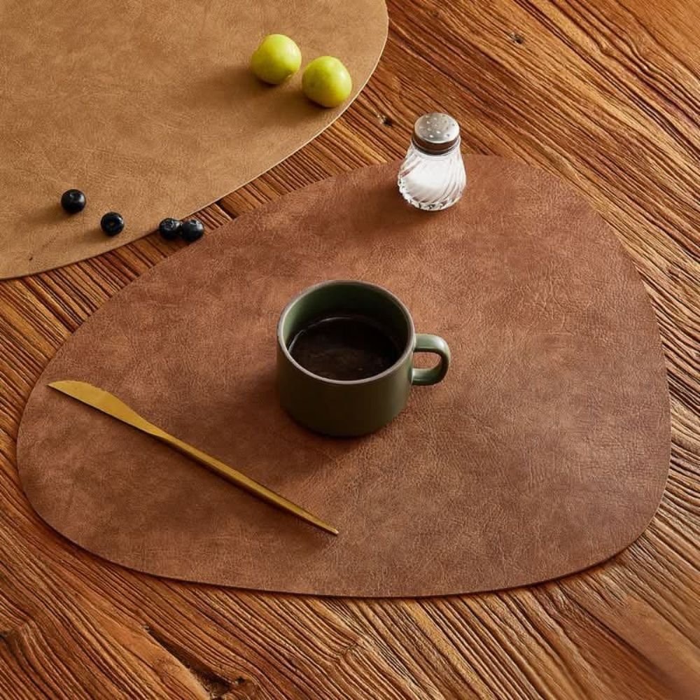 Homestuffbd Pebble Shape Waterproof Heat Resistant Leather Placemats 5 Homestuffbd Pebble Shape Waterproof Heat Resistant Leather Placemats 5